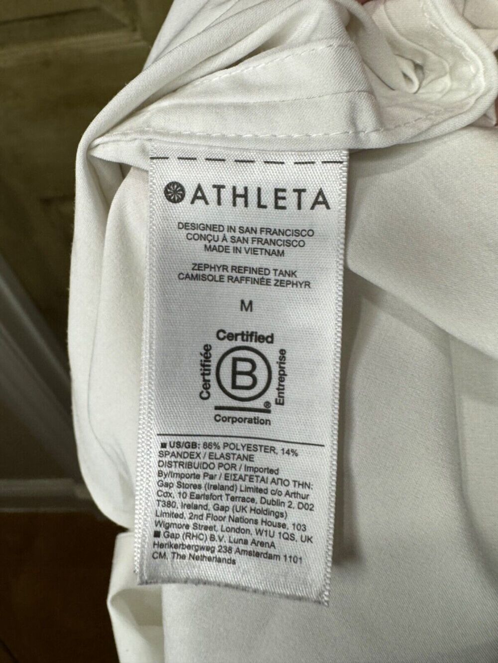 Athleta Zephyr Tank Top Womens Medium White Featherweight Stretch Gym - Picture 5 of 6